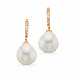 SCROUPLES ØRERINGE 8 KARAT GULD MED FERSKVANDSPERLE - 122813