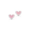 SCROUPLES ØRERINGE BØRN SØLV MED LYSERØDT HJERTE - 161132