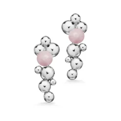 SCROUPLES ØRERINGE I SØLV MED ROSA QUARTZ - 160132