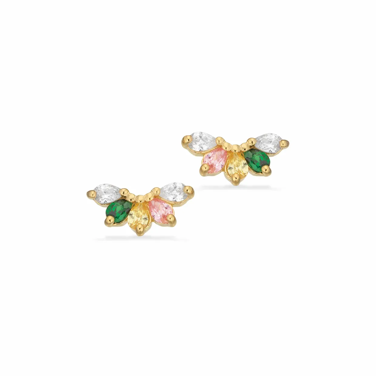 SCROUPLES ØRERINGE MULTIFARVET HALVMÅNE MED ZIRKONIA I SØLV FORG - 161912