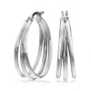SCROUPLES ØRERINGE SØLV 3 RÆKKET 24 MMM - 155952