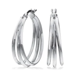 SCROUPLES ØRERINGE SØLV 3 RÆKKET 24 MMM - 155952