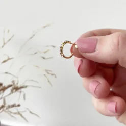 SCROUPLES ØRERINGE SØLV FORGYLDT MED ROSA ZIRKONIA - 161802