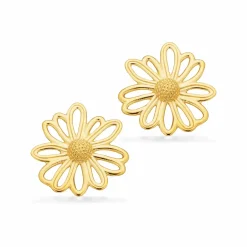 SCROUPLES ØRERINGE SØLV FORGYLDT BLOMST - 161352