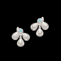 SCROUPLES ØRERINGE SØLV MED SYNTETISK BLÅ TURKIS - 153892