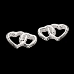 SCROUPLES ØRERINGE SØLV MED DOBBELT HJERTER - 140682