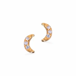 SCROUPLES ØRESTIKKER SØLV FORGYLDT MED MÅNE - 157792