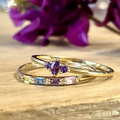 SCROUPLES RING 8 KARAT GULD MED LILLA ZIRKONIA - 713473