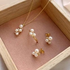 SCROUPLES RING I FORGYLDT SØLV MED PERLER - 730562