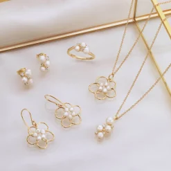 SCROUPLES RING I FORGYLDT SØLV MED PERLER - 730562