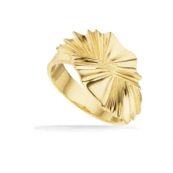 SCROUPLES RING SØLV FORGYLDT PLISSÉ - 729072