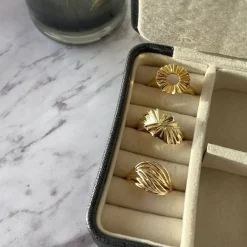 SCROUPLES RING SØLV FORGYLDT PLISSÉ - 729072