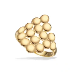 SCROUPLES RING SØLV FORGYLDT MED BOBLER - 729622