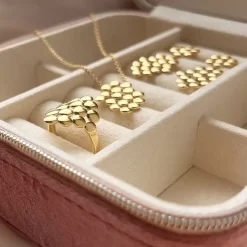 SCROUPLES RING SØLV FORGYLDT MED BOBLER - 729622