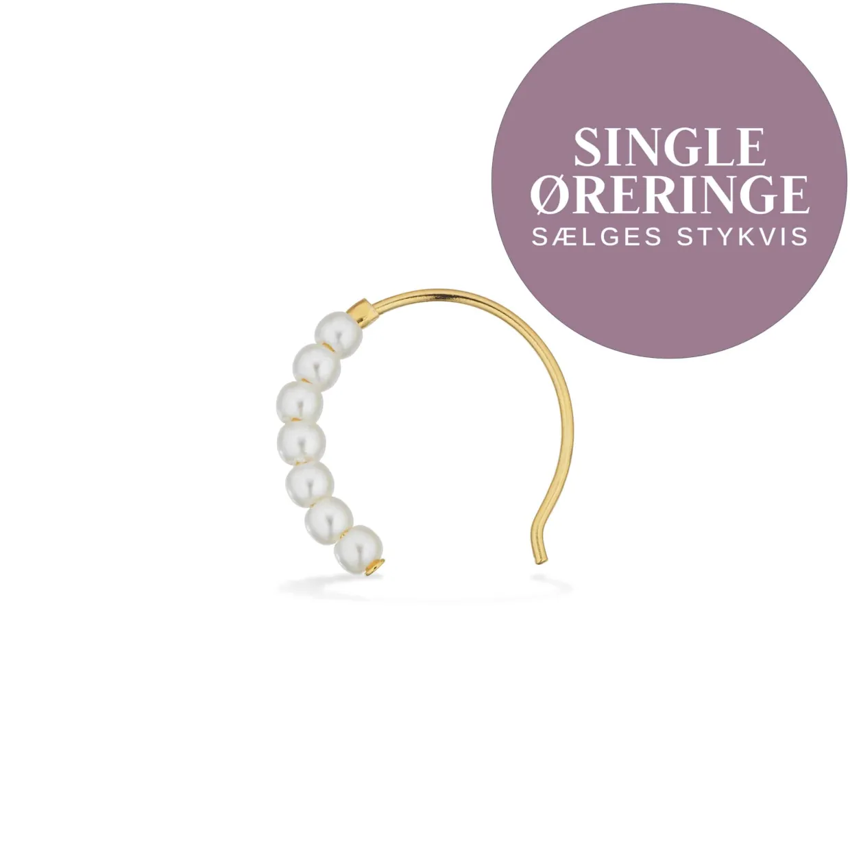 SCROUPLES SINGLE ØRERING FORGYLDT SØLV MED PERLE - 160482-1