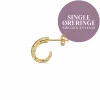 SCROUPLES SINGLE SØLV FORGYLDT ØRERING RUSTIK - 160422-1