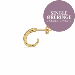 SCROUPLES SINGLE SØLV FORGYLDT ØRERING RUSTIK - 160422-1