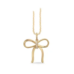 SCROUPLES SLØJFE HALSKÆDE I FORGYLDT SØLV MED KLARE STEN - 242532