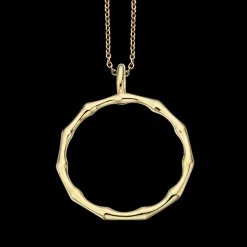 SCROUPLES SØLV FORGYLDT HALSKÆDE CIRKEL BAMBUS - 234842