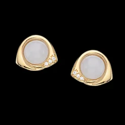 SCROUPLES SØLV FORGYLDT ØRERINGE MED CALCEDON - 152982