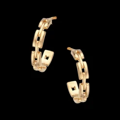 SCROUPLES SØLV FORGYLDT ØRERINGE HALV CREOL - 155292