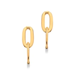 SCROUPLES SØLV FORGYLDTE ØRERINGE MED LINK ÅBENT - 157942