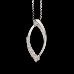 SCROUPLES SØLV HALSKÆDE DRÅBE ZIRKONIA - 234942