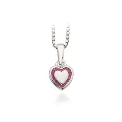 SCROUPLES SØLV HALSKÆDE MED RØDT HJERTE - 235692