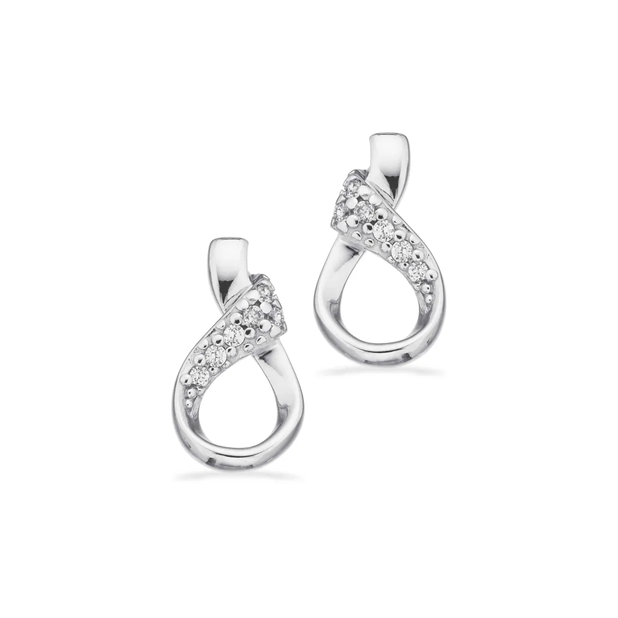 SCROUPLES SØLV ØRERINGE DRÅBE FORMET MED STEN - 162202