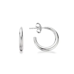 SCROUPLES SØLV ØRERINGE HALVCREOL GLAT - 157312