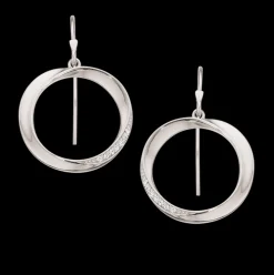 SCROUPLES SØLV ØRERINGE OVAL MED ZIRKONIA - 155102