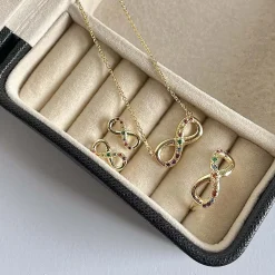 SCROUPLES SOHO SØLV FORGYLDT HALSKÆDE UENDELIGHEDSTEGN RAINBOW - 237692