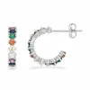 SCROUPLES SOHO SØLV ØRERINGE MED RAINBOW FARVET ZIRKONER - 159902