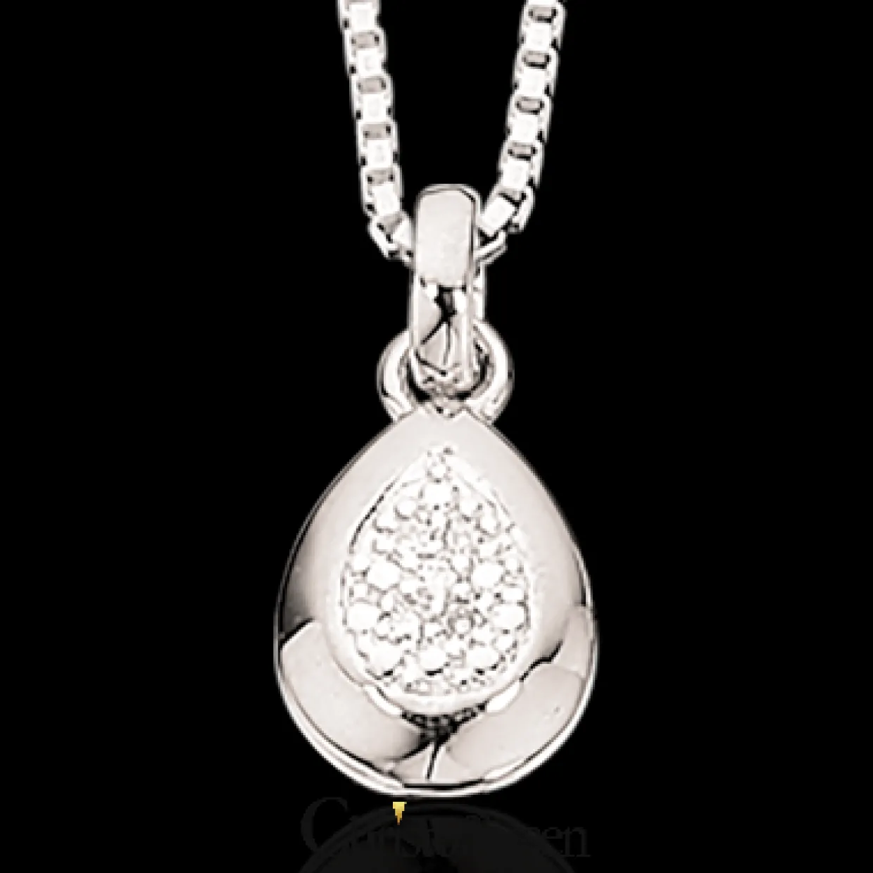 SCROUPLES VEDHÆNG 14 KARAT HVIDGULD MED BRILLANTER - 207426