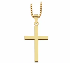 SCROUPLES VEDHÆNG I SØLV FORGYLDT MED KORS 25X16MM - 26742F