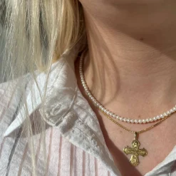 SCROUPLES VEDHÆNG SØLV FORGYLDT DAGMARKORS 21X19 MM - 20232F