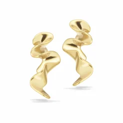 SCROUPLES WAVE ØRESTIK I FORGYLDT SØLV - 164592