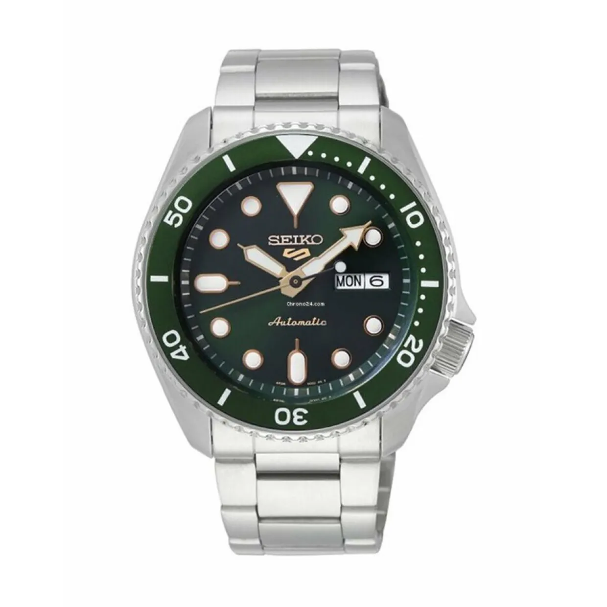 SEIKO 5 HERRE SPORT AUTOMATIK GRØN SKIVE STÅL LÆNKE - SRPD63K1