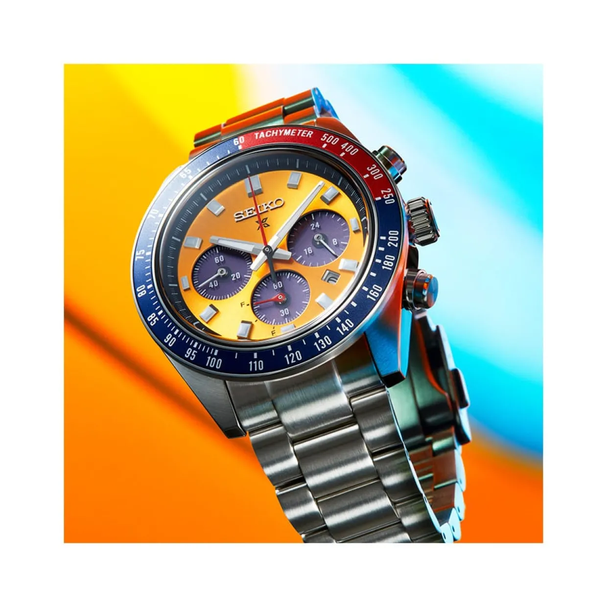 SEIKO PROSPEX SOLAR UR HERRE MED ORANGE SKIVE - SSC947P1