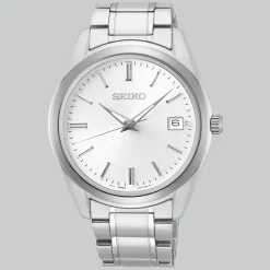 SEIKO STÅL LÆNKE OG HVID SKIVE - SUR307P1