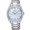 SEIKO UR DAME STÅL MED DIAMANTER OG PERLEMORSSKIVE - SKK885P1
