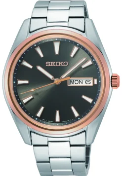 SEIKO UR HERRE MIX LÆNKE MED DATO - SUR344P1