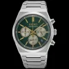 SEIKO UR HR CHRONOGRAF GØRN SKIVE MED LÆNKE - SSB461P1