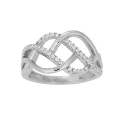 SERSBØL SØLV RING 3 TRÅDE KRYDSER MED ZIRKONIA - 145 086