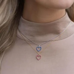 SIERSBØL 14 KARAT GULD VEDHÆNG HJERTE MED RUBINER - 210 013RU5