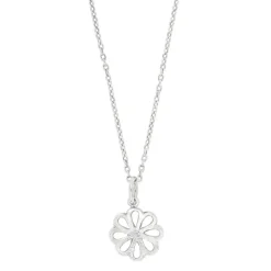 SIERSBØL HALSKÆDE SØLV BLOMST MED ZIRKONIA - 206 011