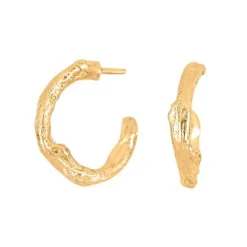 SIERSBØL SHAPE SØLV FORGYLDT ØRERINGE CREOL STRUCTURE - 30120655900