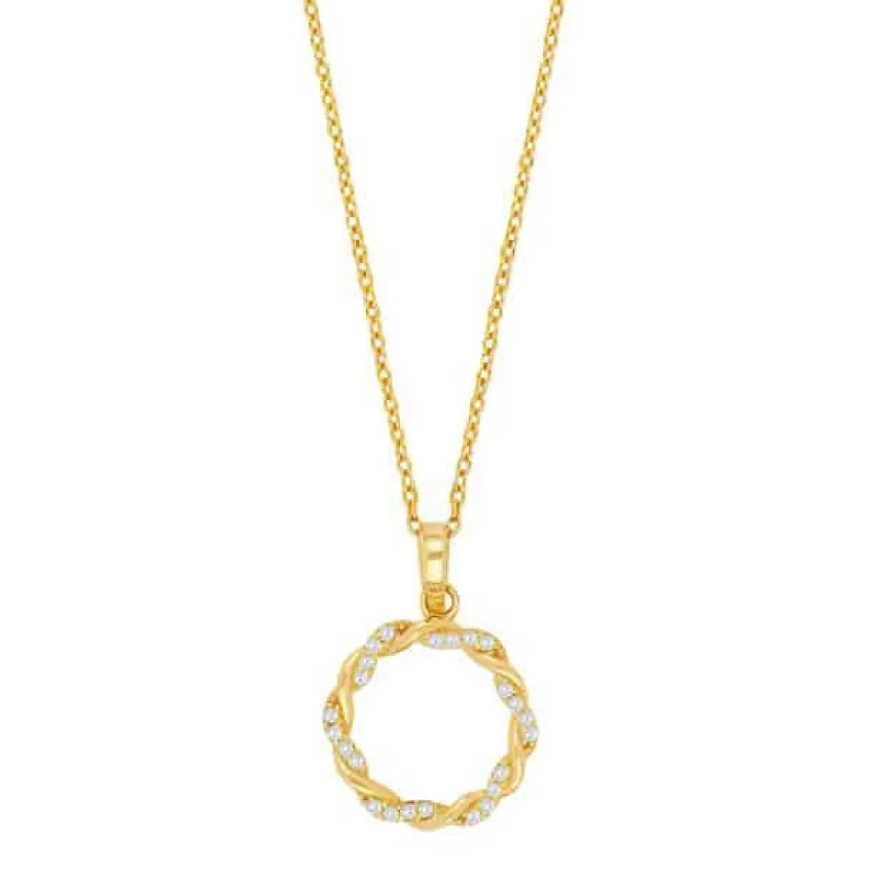 SIERSBØL VEDHÆNG 8 KARAT GULD MED ZIRKONIA SNOET CIRKEL - 20832370300