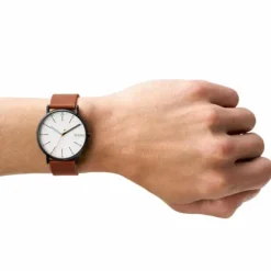 SKAGEN HERRE SIGNATUR UR HERRE MED BRUN LÆDERREM - SKW6374