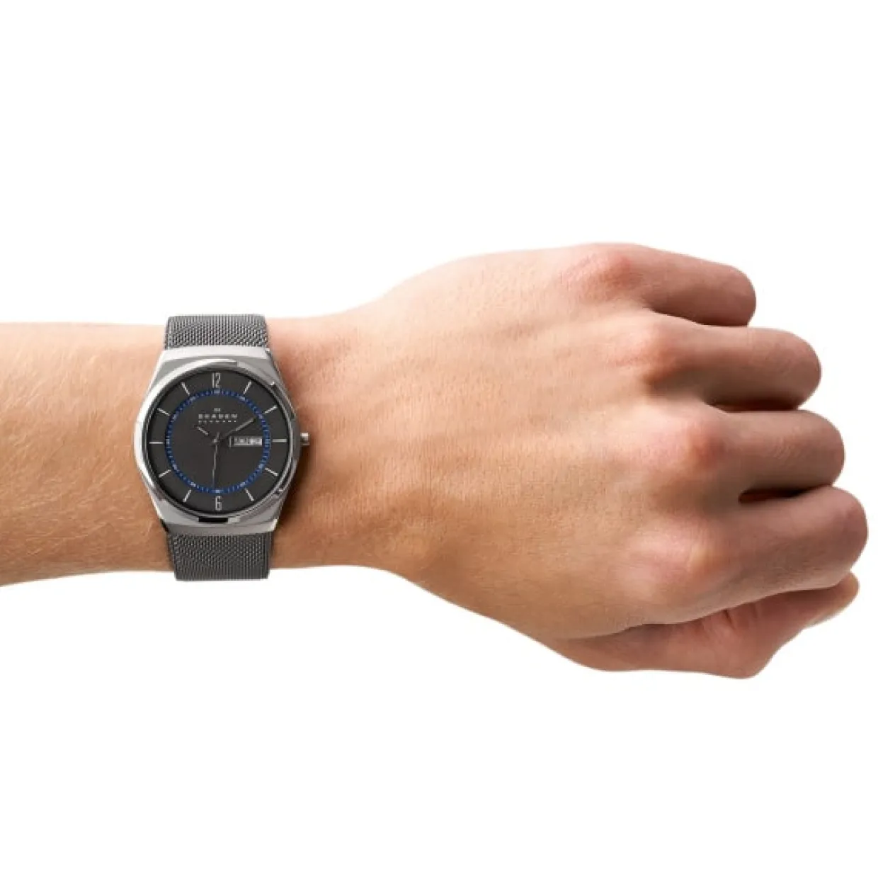 SKAGEN MELBYE TITANIUM HERRE UR MESH MED GRÅ SKIVE - SKW6078